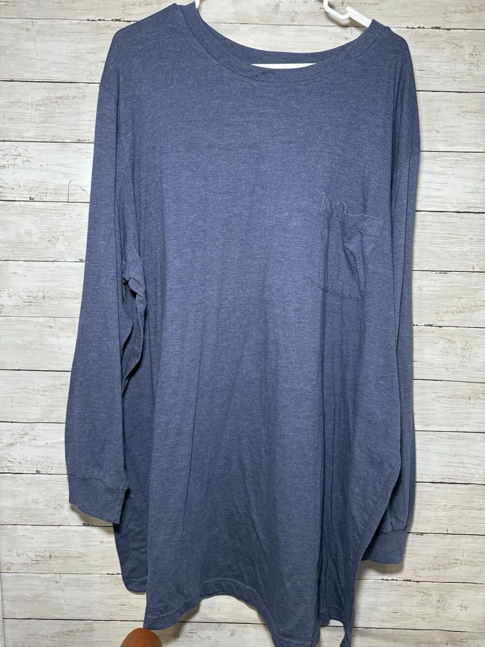 Men’s Kingsize Long Sleeve Big &Tall 3X Blue Shirt Work Shirt